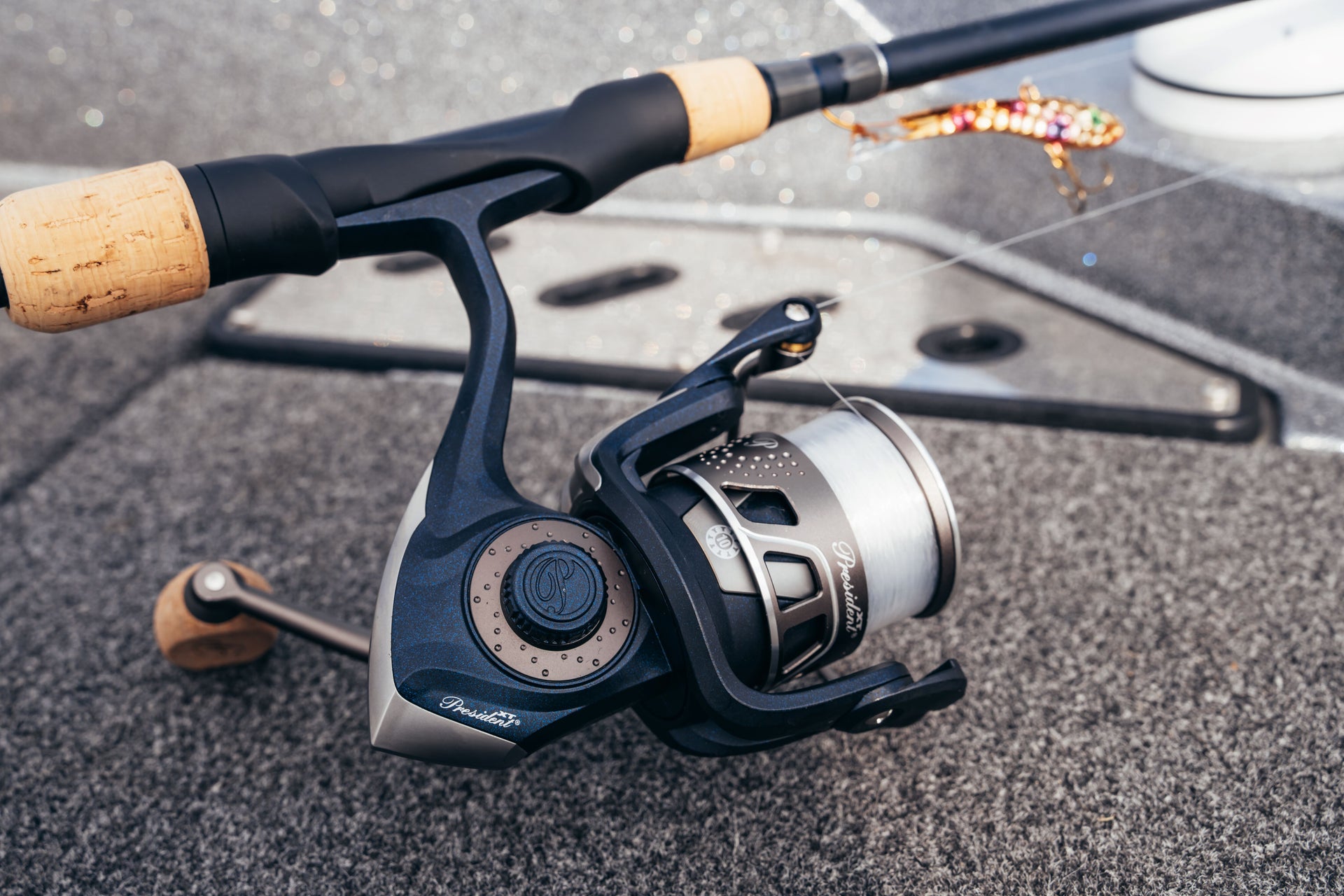 President XT Spinning Reel on a boat