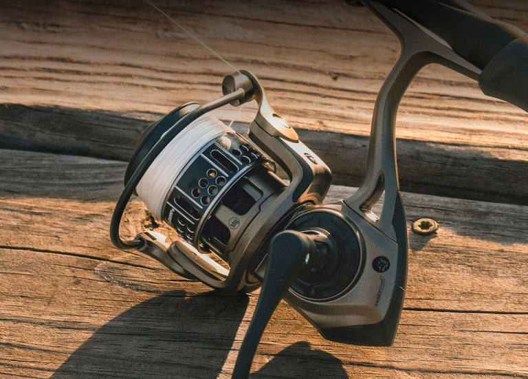 Pflueger spinning combo on dock